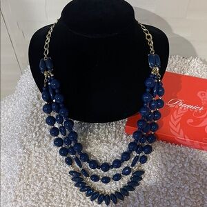 #117.    Premier Designs Deep Blue Multi-Strand Necklace